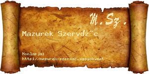 Mazurek Szervác névjegykártya